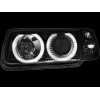 Φανάρια εμπρός Vw Polo 6N (1994-1999) angel eyes - μαύρα , χωρίς λάμπες (Η7) - σετ 2τμχ.