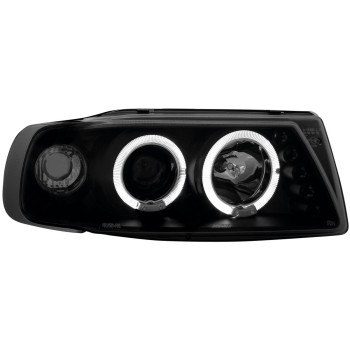 Φανάρια εμπρός Seat ibiza 6K (1993-2000) angel eyes - μαύρα , με λάμπες (Η1) - σετ 2τμχ. Φανάρια εμπρός Seat ibiza 6K (1993-2000) angel eyes - μαύρα , με λάμπες (Η1) - σετ 2τμχ.