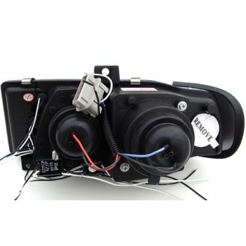 Φανάρια εμπρός Seat ibiza 6K (1993-2000) angel eyes - μαύρα , με λάμπες (Η1) - σετ 2τμχ. Φανάρια εμπρός Seat ibiza 6K (1993-2000) angel eyes - μαύρα , με λάμπες (Η1) - σετ 2τμχ.
