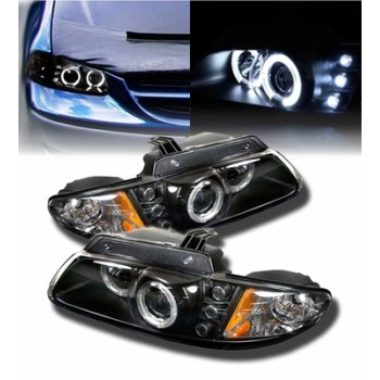 Φανάρια εμπρός Chrysler Voyager (1996-2002) angel eyes με led - μαύρα , με λάμπες (Η1) - σετ 2τμχ. Φανάρια εμπρός Chrysler Voyager (1996-2002) angel eyes με led - μαύρα , με λάμπες (Η1) - σετ 2τμχ.
