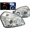 Φανάρια εμπρός Hyundai Tucson (2004-2010) angel eyes - chrome , με λάμπες (Η1) - σετ 2τμχ.