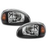 Φανάρια εμπρός Opel Corsa B (1993-2001) - μαύρα , χωρίς λάμπες (Η4) - σετ 2τμχ.