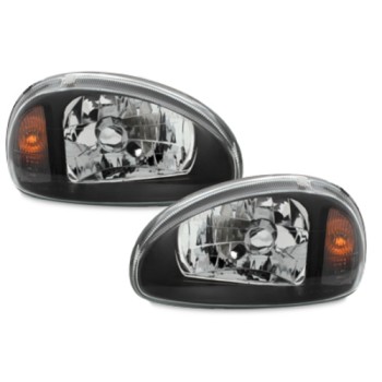 Φανάρια εμπρός Opel Corsa B (1993-2001) - μαύρα , χωρίς λάμπες (Η4) - σετ 2τμχ. Φανάρια εμπρός Opel Corsa B (1993-2001) - μαύρα , χωρίς λάμπες (Η4) - σετ 2τμχ.
