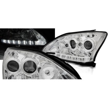 Φανάρια εμπρός Lexus RX330/350 (2003-2008) led - chrome , με λάμπες (Η1) - σετ 2τμχ.