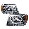 Φανάρια εμπρός Jeep Grand Cherokee (1999-2005) angel eyes - chrome , χωρίς λάμπες (Η7) - σετ 2τμχ.