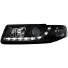 Φανάρια εμπρός Seat Leon /Toledo (1999-2004) με φώτα ημέρας - μαύρα , με λάμπες (Η1) - σετ 2τμχ.