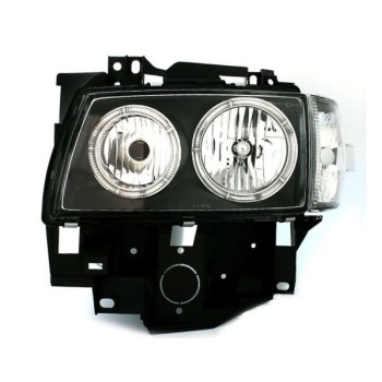 Φανάρια εμπρός Vw Transporter T4 (1997-2003) angel eyes, μαύρα , χωρίς λάμπες (Η7) - σετ 2τμχ.