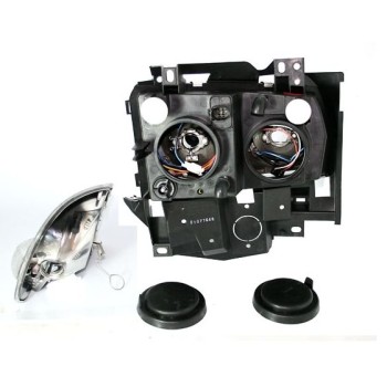 Φανάρια εμπρός Vw Transporter T4 (1997-2003) angel eyes, μαύρα , χωρίς λάμπες (Η7) - σετ 2τμχ.