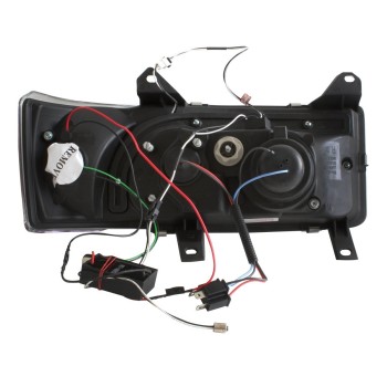 Φανάρια εμπρός Vw Transporter T4 (1990-2003) led , μαύρα , με λάμπες (Η1) - σετ 2τμχ.