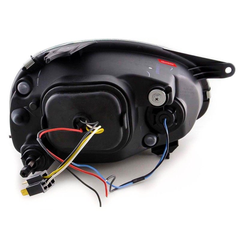 Φανάρια εμπρός Opel Corsa B (1993-2001) angel eyes - μαύρα , χωρίς λάμπες (Η7) - σετ 2τμχ.