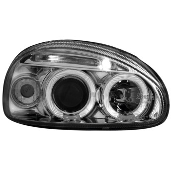Φανάρια εμπρός Opel Corsa B (1993-2001) angel eyes - chrome , με λάμπες (Η1) - σετ 2τμχ. Φανάρια εμπρός Opel Corsa B (1993-2001) angel eyes - chrome , με λάμπες (Η1) - σετ 2τμχ.