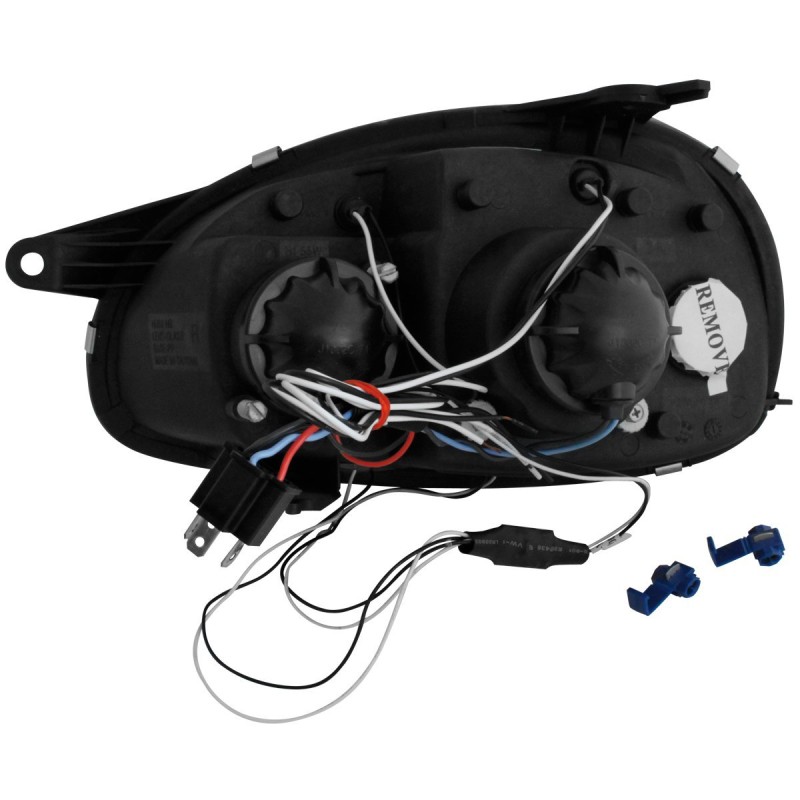 Φανάρια εμπρός Opel Corsa B (1993-2001) angel eyes - chrome , με λάμπες (Η1) - σετ 2τμχ.