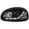 Φανάρια εμπρός Opel Corsa B (1993-2001) led - μαύρα , με λάμπες (Η1) - σετ 2τμχ.