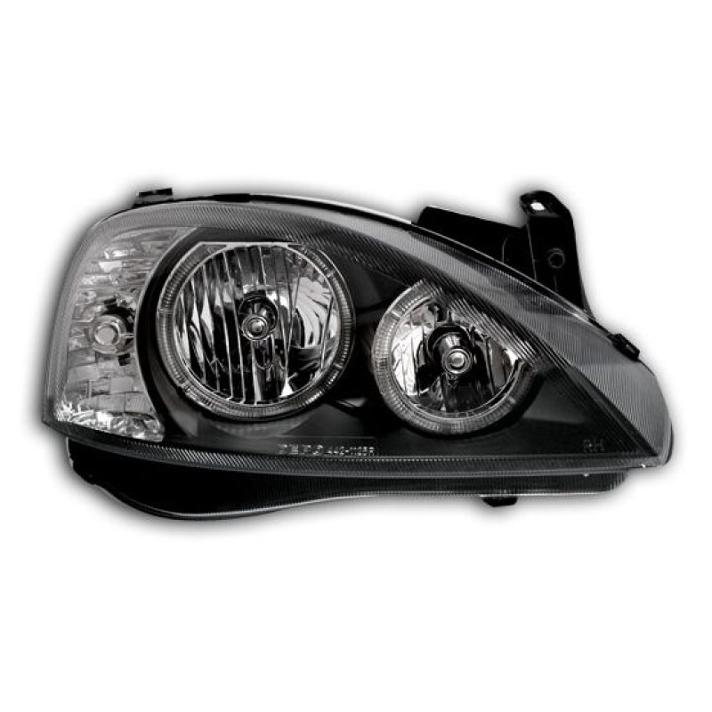 Φανάρια εμπρός Opel Corsa C(2001-2006) angel eyes - μαύρα , χωρίς λάμπες (Η7) - σετ 2τμχ.