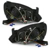 Φανάρια εμπρός Opel Corsa C (2001-2006) angel eyes - chrome , με λάμπες (Η1) - σετ 2τμχ.