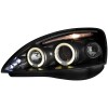 Φανάρια εμπρός Opel Corsa C (2001-2006) angel eyes - black , με λάμπες (Η1) - σετ 2τμχ.