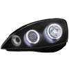 Φανάρια εμπρός Opel Corsa C (2001-2006) angel eyes - μαύρα , χωρίς λάμπες (Η1) - σετ 2τμχ.