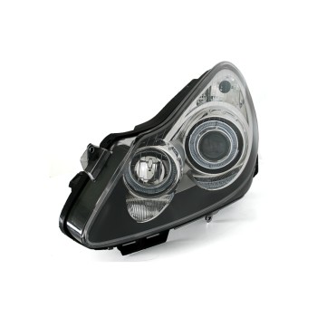 Φανάρια εμπρός Opel Corsa D (2006-2010) angel eyes - μαύρα , χωρίς λάμπες (Η7) - σετ 2τμχ.