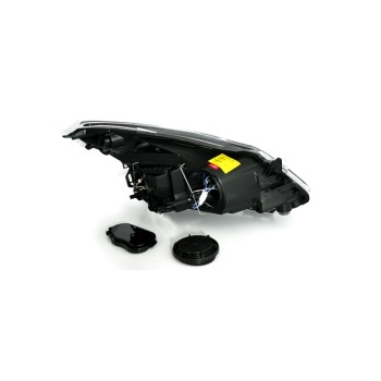 Φανάρια εμπρός Opel Corsa D (2006-2010) angel eyes - μαύρα , χωρίς λάμπες (Η7) - σετ 2τμχ.