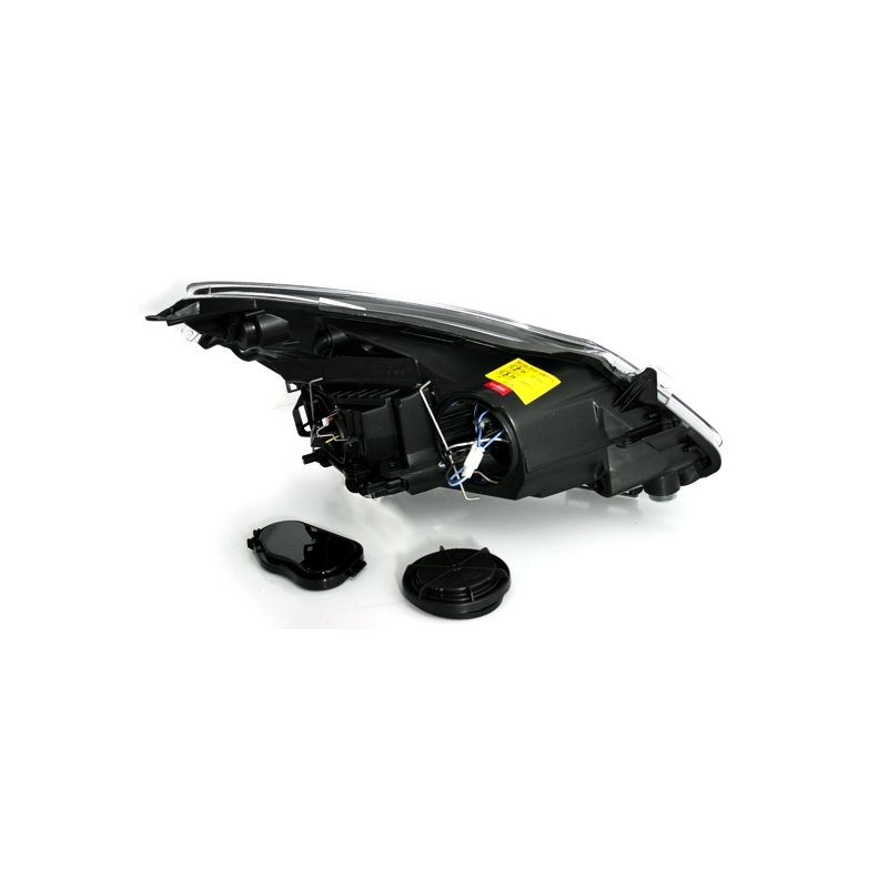 Φανάρια εμπρός Opel Corsa D (2006-2010) angel eyes - μαύρα , χωρίς λάμπες (Η7) - σετ 2τμχ.