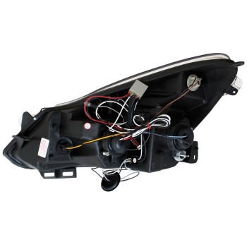 Φανάρια εμπρός Opel Corsa D (2006-2010) led angel eyes - chrome , με λάμπες (Η1) - σετ 2τμχ.