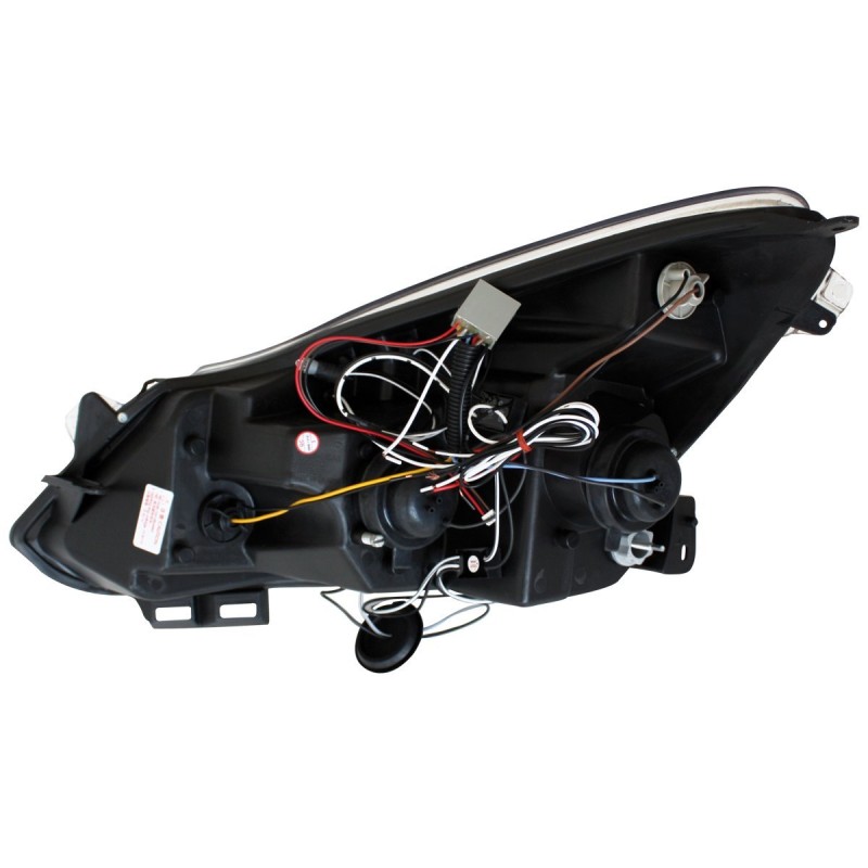 Φανάρια εμπρός Opel Corsa D (2006-2010) led angel eyes - chrome , με λάμπες (Η1) - σετ 2τμχ.