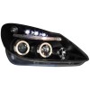 Φανάρια εμπρός Opel Corsa D (2006-2010) led angel eyes - μαύρα , με λάμπες (Η1) - σετ 2τμχ.
