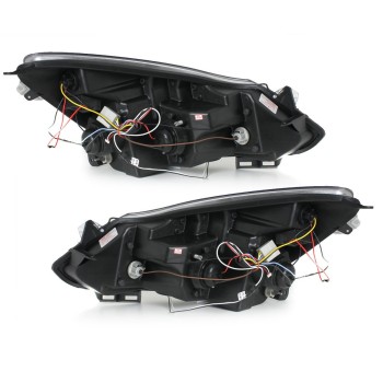 Φανάρια εμπρός Opel Corsa D (2006-2010) led - chrome , με λάμπες (Η1) - σετ 2τμχ.