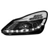 Φανάρια εμπρός Opel Corsa D (2006-2010) led - μαύρα , με λάμπες (Η1) - σετ 2τμχ.