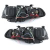 Φανάρια εμπρός BMW E38 (1994-1998) angel eyes - chrome , με λάμπες (Η1) - σετ 2τμχ.