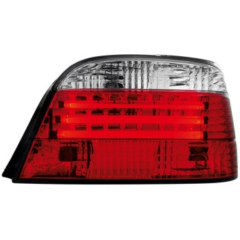 Πίσω φανάρια led BMW E38 (1994-2001) - με 3 led ταινίες chrome - σετ 2τμχ.
