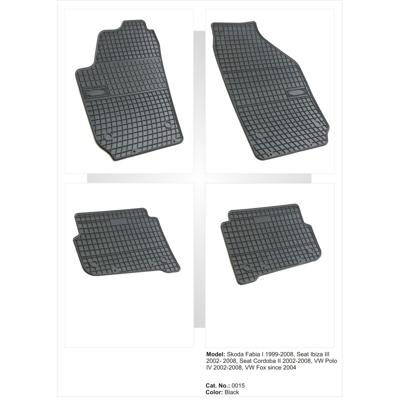 Λαστιχένια πατάκια VW Polo (2002-2008) / SEAT Cordoba, Ibiza (2002-2008) / SKODA Fabia (1999-2008) - 4τμχ.