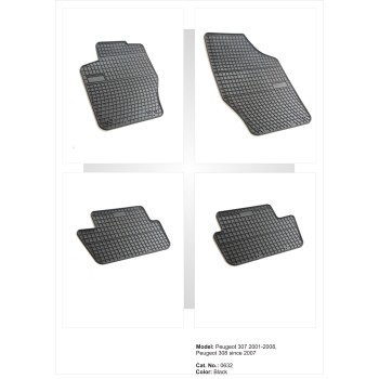 Λαστιχένια πατάκια PEUGEOT 307 (2001-2008) / PEUGEOT 308 (2007-2013) / CITROEN C4 (2004-2015) - 4τμχ.