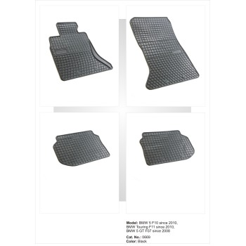 Λαστιχένια πατάκια BMW σειρά 5 F10 / F11 / F07 GT (2009-2013) - 4τμχ.