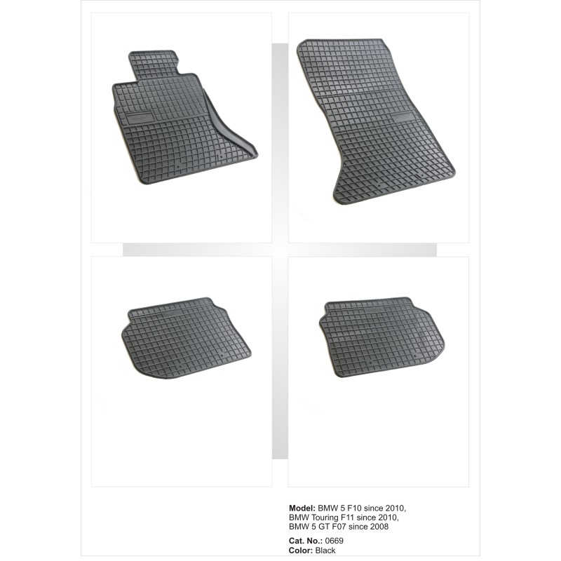 Λαστιχένια πατάκια BMW σειρά 5 F10 / F11 / F07 GT (2009-2013) - 4τμχ.