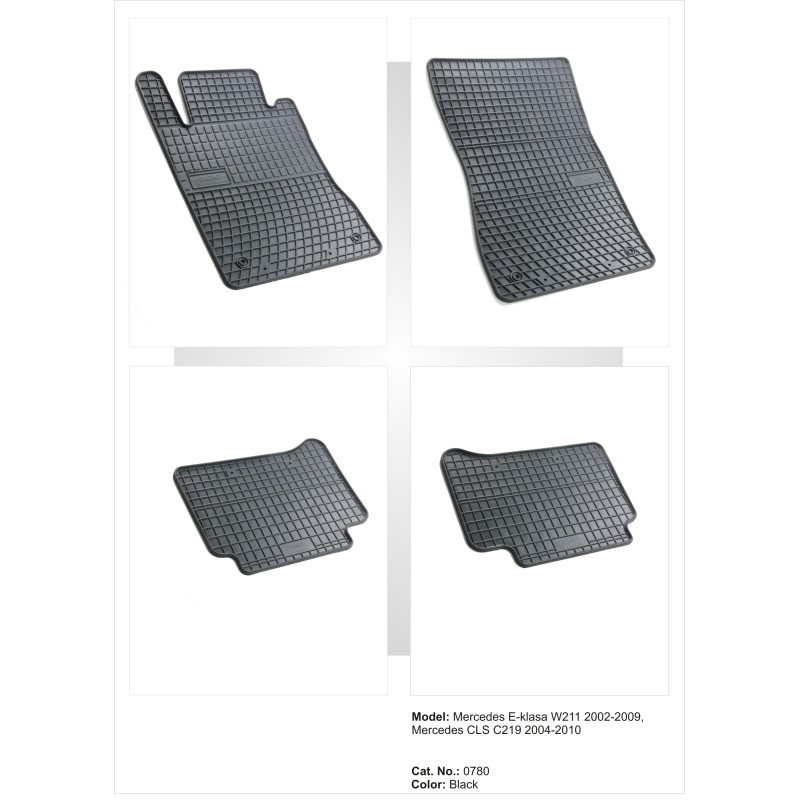 Λαστιχένια πατάκια MERCEDES E-Class W211 (2002-2009) / CLS C219 (2004-2010) - 4τμχ.