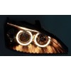 Φανάρια εμπρός Ford Focus (2001-2004) angel eyes - μαύρα , χωρίς λάμπες (Η7) - σετ 2τμχ.