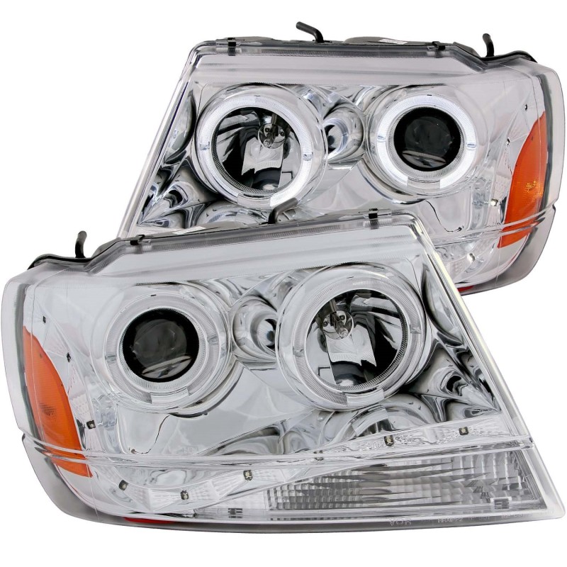 Φανάρια εμπρός Jeep Grand Cherokee (1999-2005) angel eyes CCFL - chrome