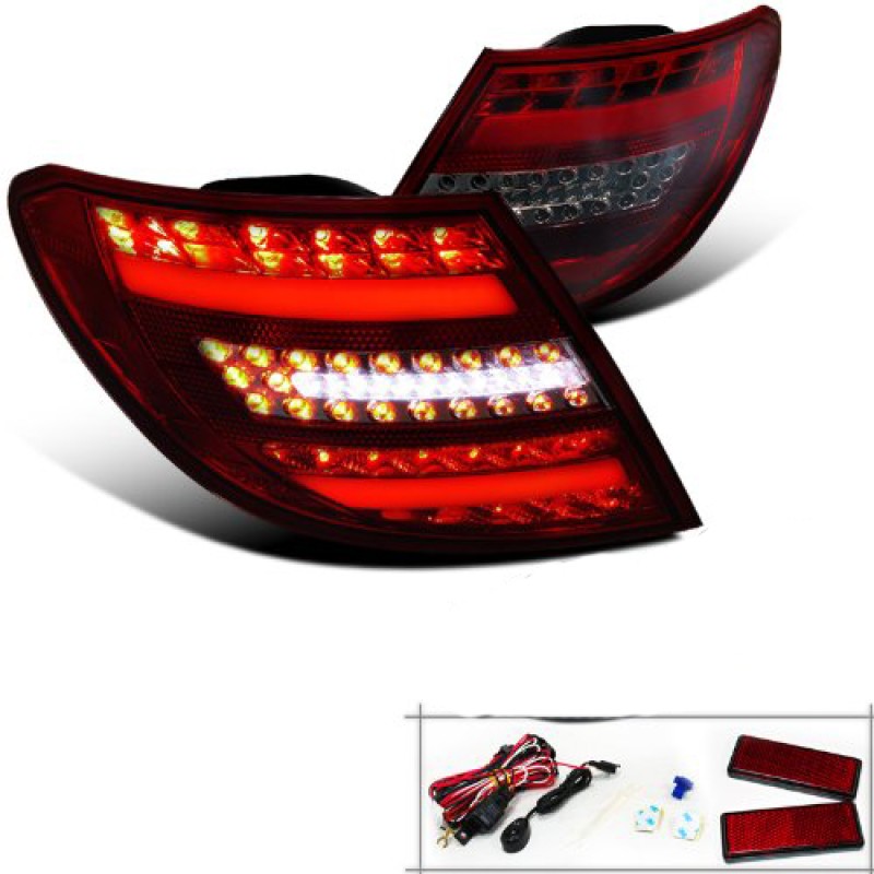 Πίσω φανάρια led Mercedes C-CLASS W204 (2007-2011) - μαύρα - σετ 2τμχ.