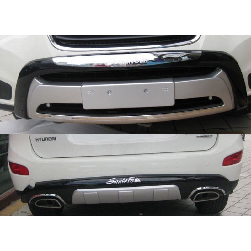 Bull - bar Hyundai Santa Fe (2010-2012) - ασημένια - σετ εμπρός και πίσω