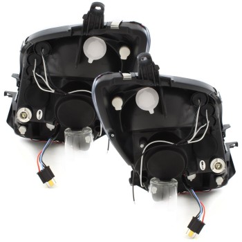 Φανάρια εμπρός Toyota Yaris (2006-2009) angel eyes - μαύρα , με λάμπες (Η1) - σετ 2τμχ.