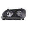 Φανάρια εμπρός Toyota Rav 4 (1994-2000) angel eyes - μαύρα , με λάμπες (Η1) - σετ 2τμχ.