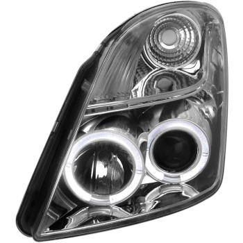 Φανάρια εμπρός Suzuki Swift (2005-2010) angel eyes - χρωμίου , με λάμπες (Η1) - σετ 2τμχ.