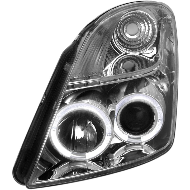 Φανάρια εμπρός Suzuki Swift (2005-2010) angel eyes - χρωμίου , με λάμπες (Η1) - σετ 2τμχ.