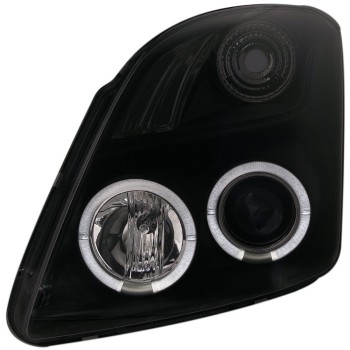 Φανάρια εμπρός Suzuki Swift (2005-2010) angel eyes - μαύρα , με λάμπες (Η1) - σετ 2τμχ.