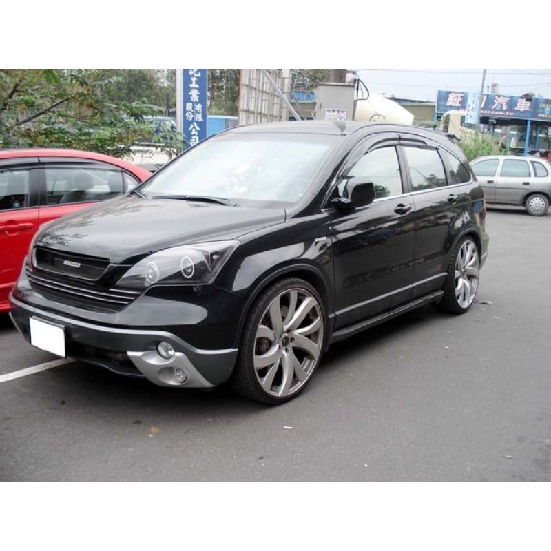 Φανάρια εμπρός Honda CR-V (2007-2012) angel eyes - μαύρα , με λάμπες (Η1) - σετ 2τμχ.