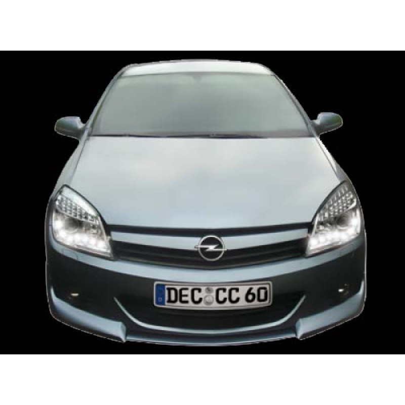 Φανάρια εμπρός Opel Astra H (2004-2009) led - χρωμίου , με λάμπες (Η1) - σετ 2τμχ.