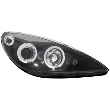 Φανάρια εμπρός Peugeot 307 (2001-2005) angel eyes, με ηλεκ.ρύθμιση , με λάμπες (Η1) - σετ 2τμχ.