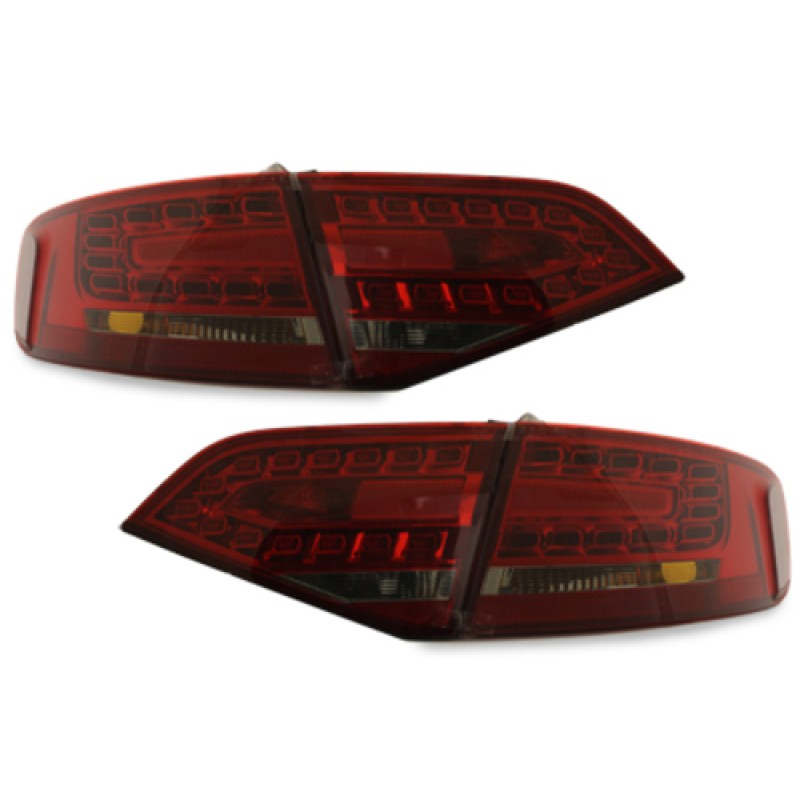 Πίσω φανάρια led Audi A4 combi (2007-2011) - κόκκινα /φιμέ χρωμίου - σετ 2τμχ.