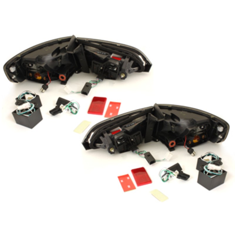 Πίσω φανάρια led Audi A4 combi (2007-2011) - κόκκινα /φιμέ χρωμίου - σετ 2τμχ.